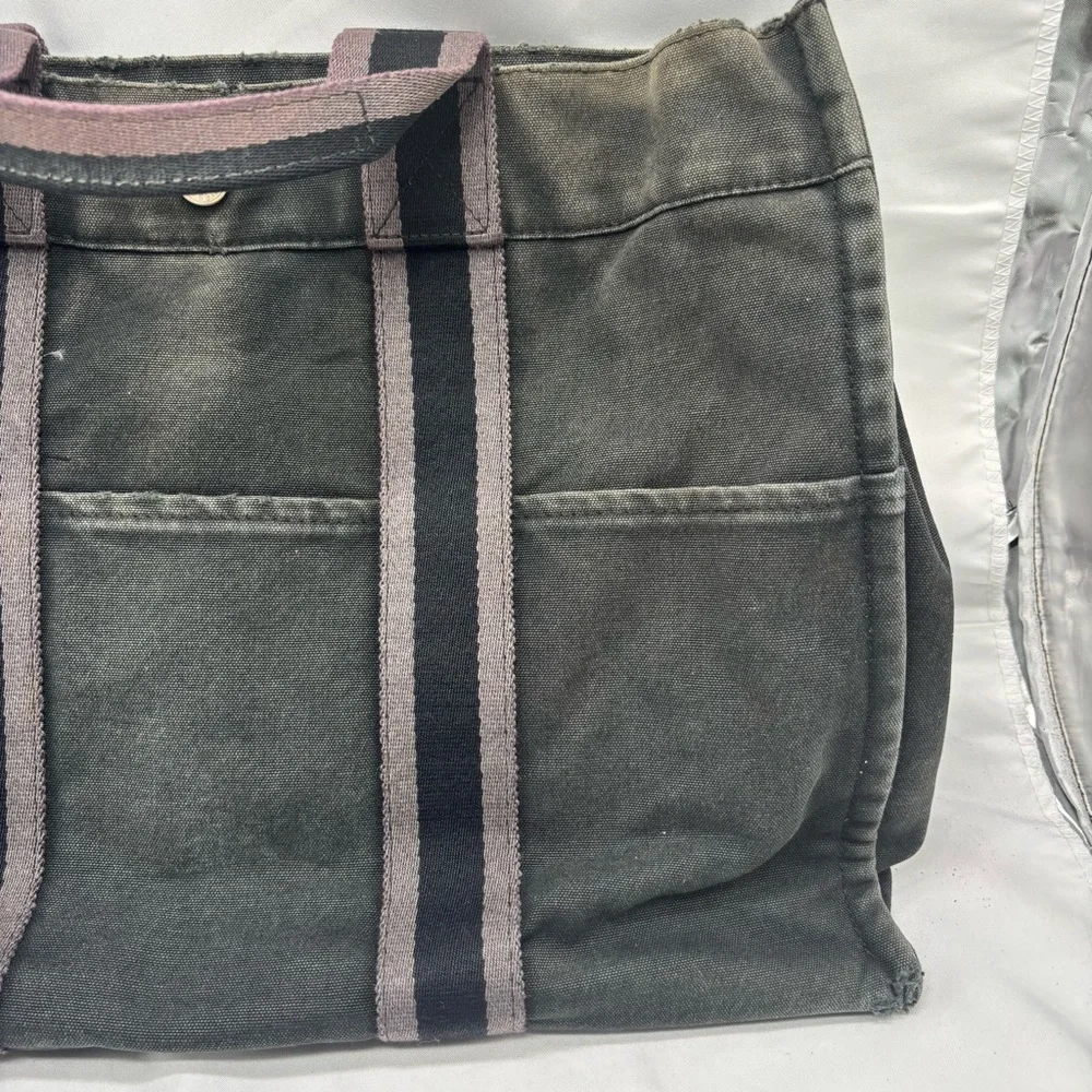 Authentic Hermès Fourre PM Canvas Navy & Grey Mini Tote Bag - Picture 3 of 6